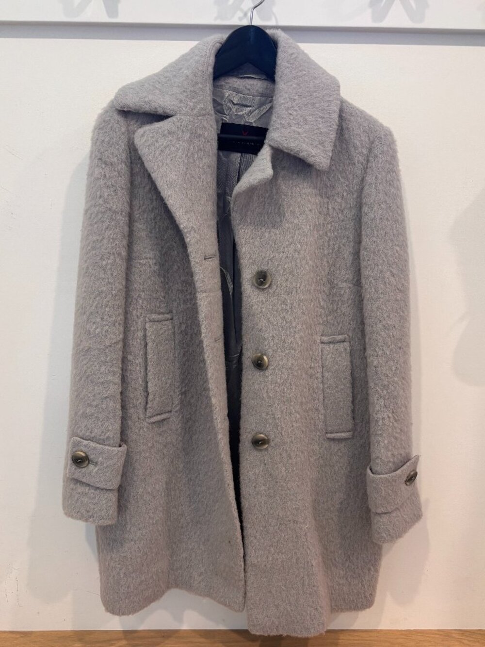 Fuchs Schmitt Wool Blend Coat | Light Gray | Size US 10 / EU 36